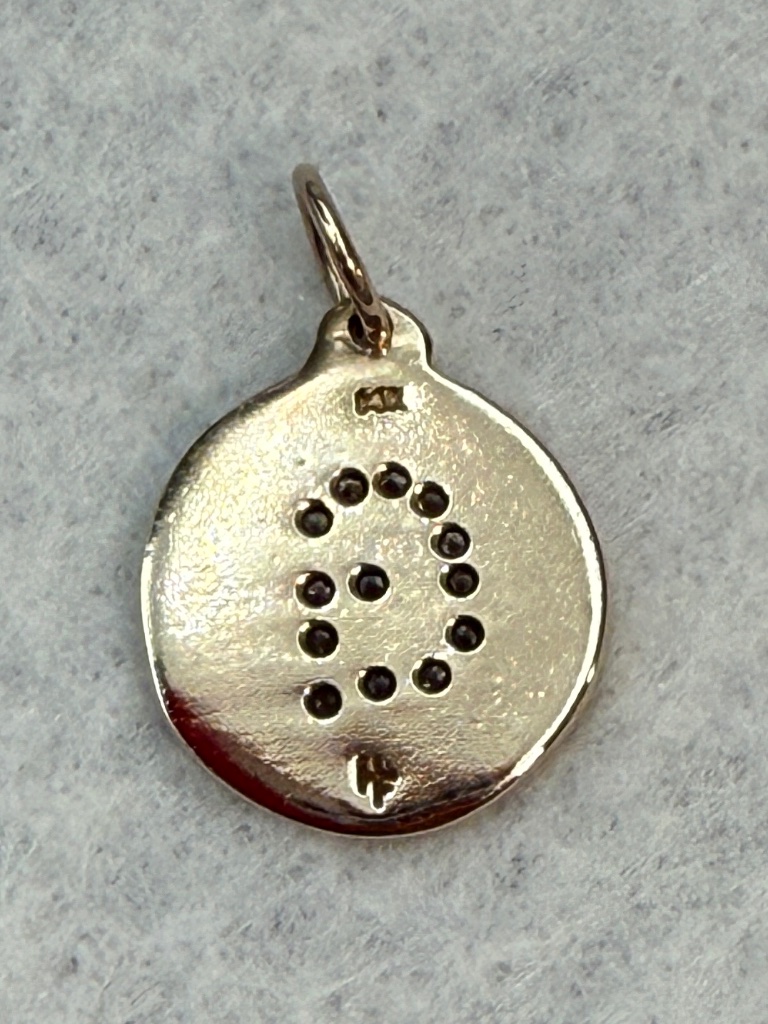 Helen Ficalora "G" Alphabet Charm Pav Diamond 14k Gold Charm — image 4 of 7